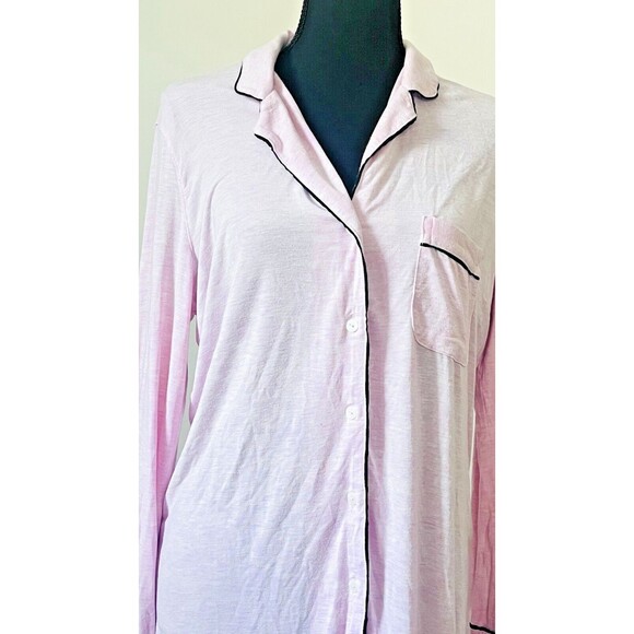 Victoria's Secret Sz Small Pink VS Soft Long Sleeve Button Up Sleep‎ Shirt Soft - Picture 3 of 5